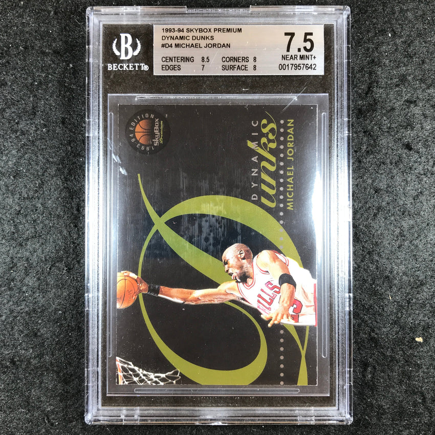 1993-94 Skybox Premium MICHAEL JORDAN Dynamic Dunks #D4 BGS 7.5 (642)