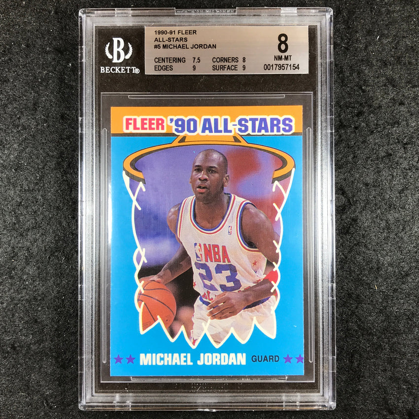 1990-91 Fleer MICHAEL JORDAN Fleer '90 All-Stars #5 BGS 8 (154)
