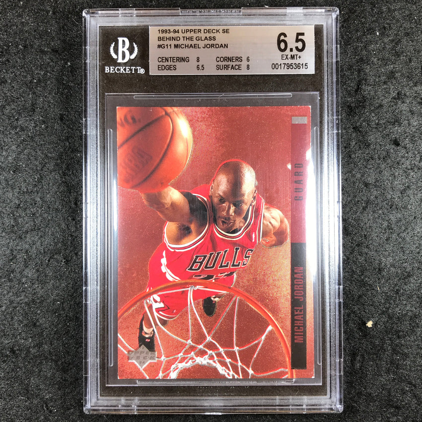 1993-94 Upper Deck SE MICHAEL JORDAN Behind the Glass #G11 BGS 6.5 (615)