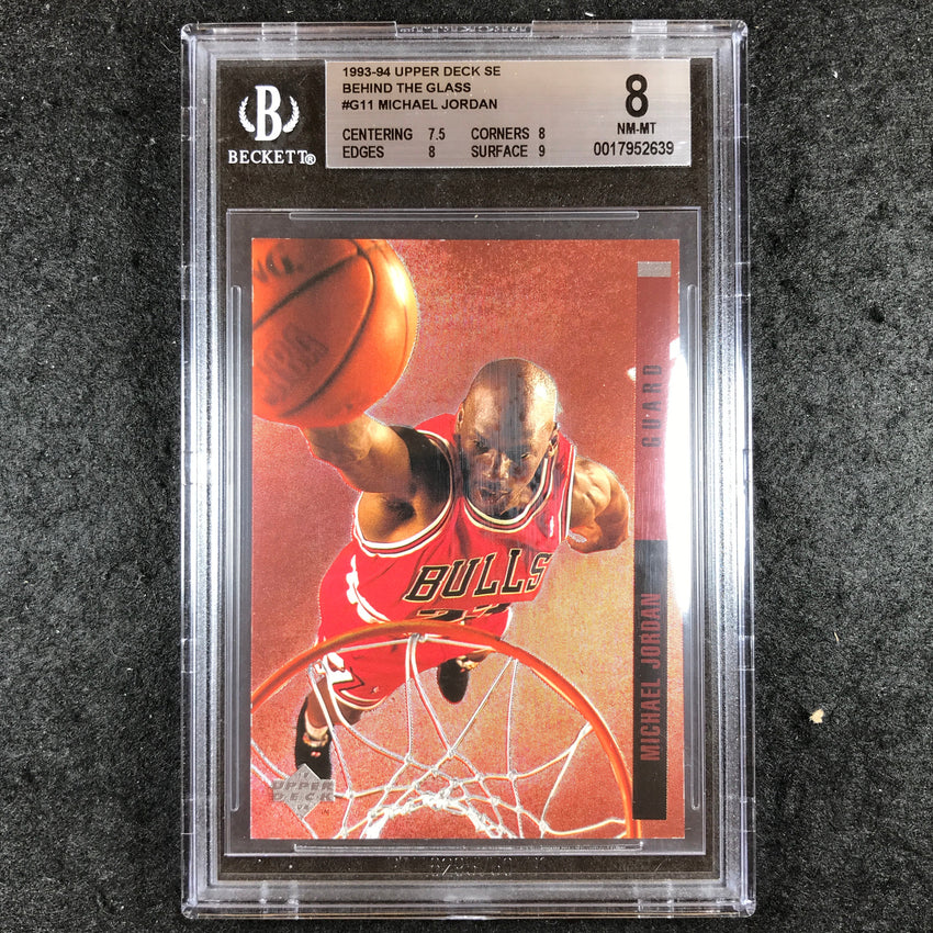 1993-94 Upper Deck SE MICHAEL JORDAN Behind the Glass #G11 BGS 8 (639)