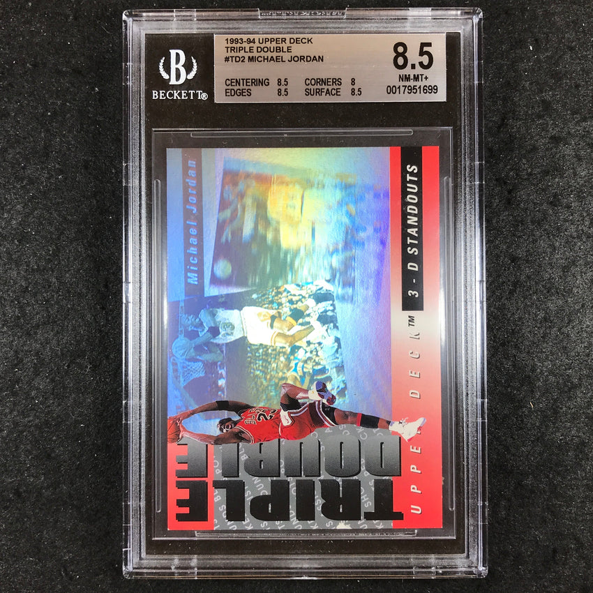 1993-94 Upper Deck MICHAEL JORDAN 3-D Standouts Triple Double #TD2 BGS 8.5 (699)