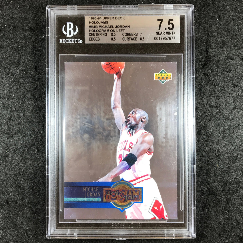 1993-94 Upper Deck MICHAEL JORDAN Holojams Hologram on Left #H4B BGS 7.5 (677)