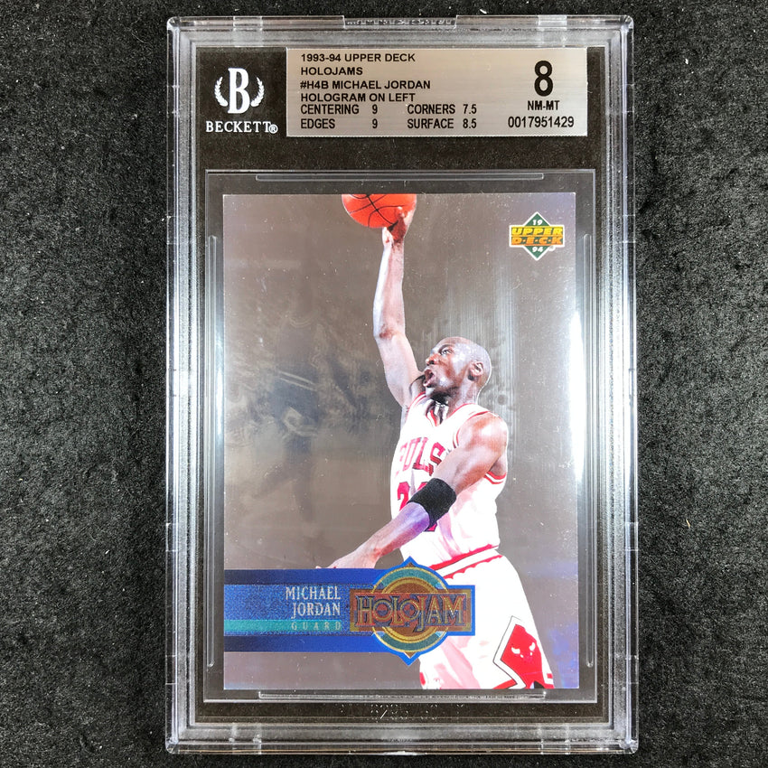 1993-94 Upper Deck MICHAEL JORDAN Holojams Hologram on Left #H4B BGS 8 (429)