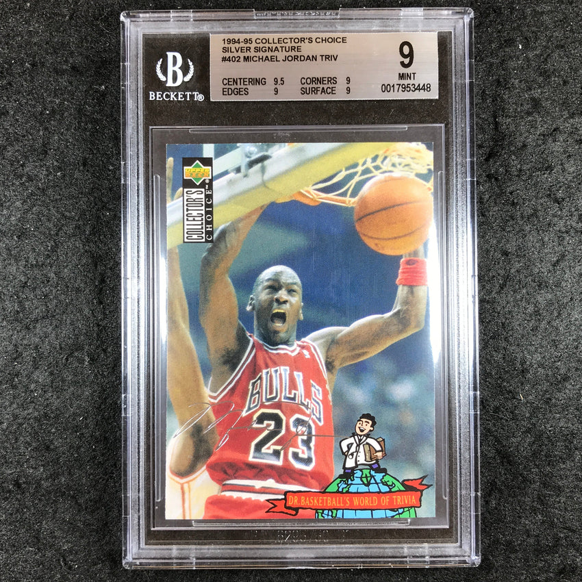 1994-95 UD Collector's Choice MICHAEL JORDAN Trivia Silver Sig #402 BGS 9 (448)