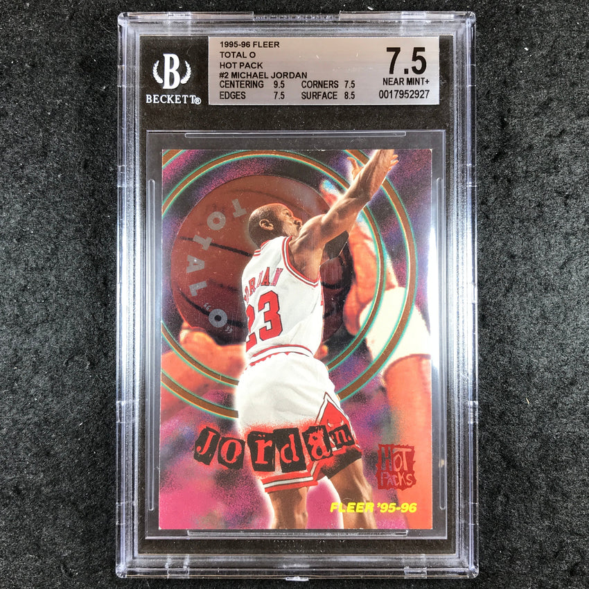 1995-96 Fleer MICHAEL JORDAN Total O Hot Packs #2 BGS 7.5 (927)