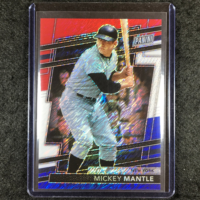 2024 Panini National VIP MICKEY MANTLE Base Red White & Blue 5/25 #42