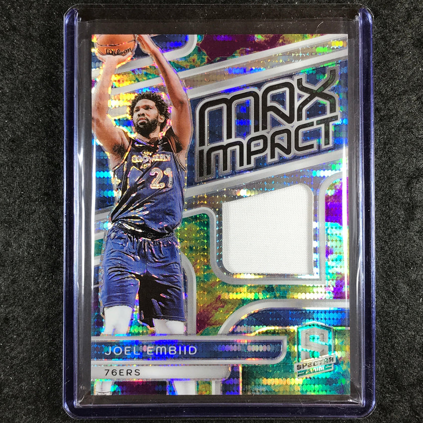 2023-24 Spectra JOEL EMBIID Max Impact Jersey Relic Celestial 24/99