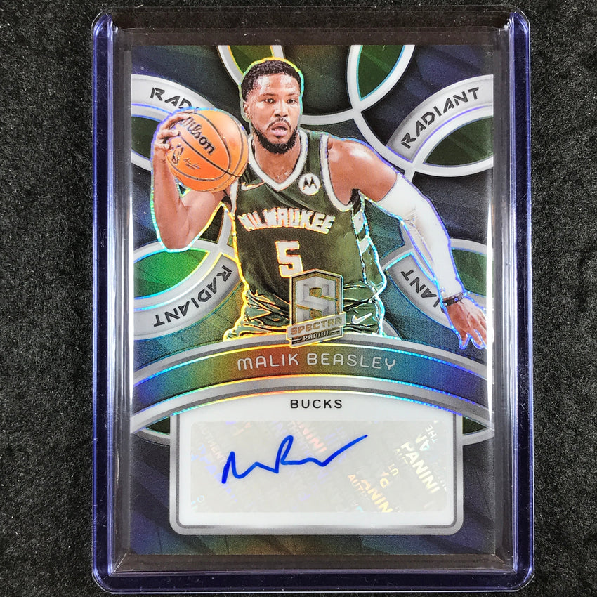 2023-24 Spectra MALIK BEASLEY Radiant Signatures Auto Base 10/99