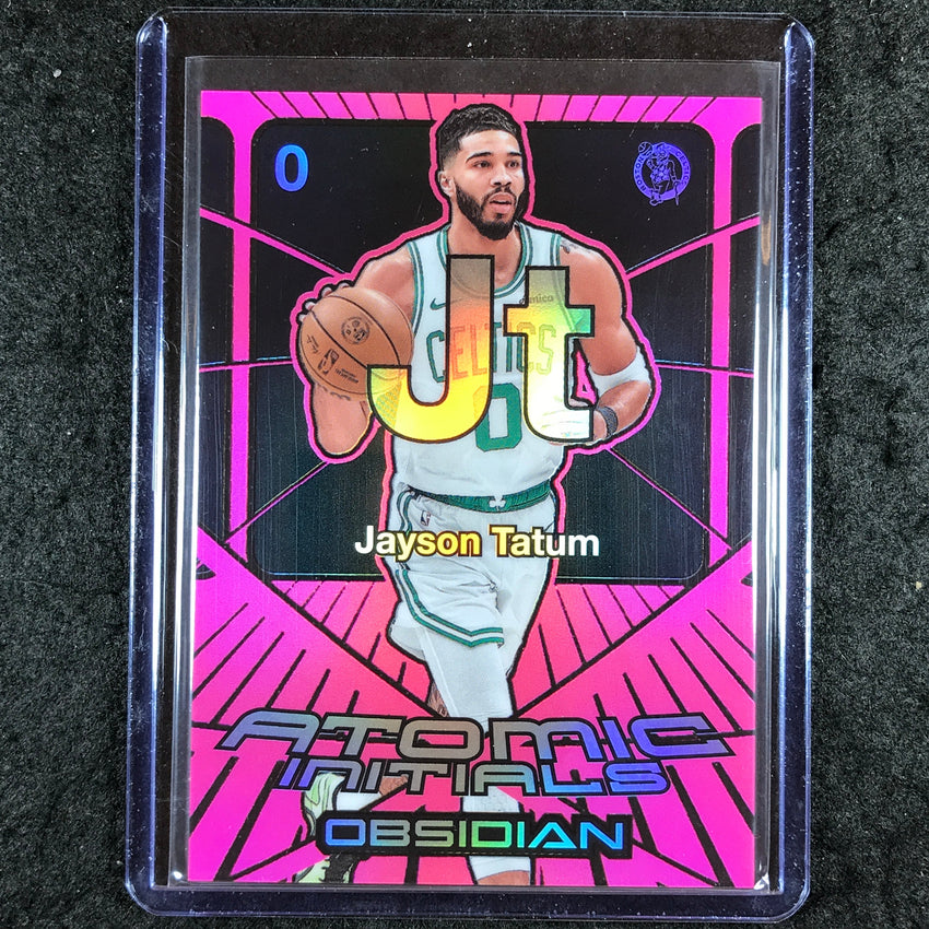 2024-25 Obsidian JAYSON TATUM Atomic Initials Pink Flood 28/49 #8