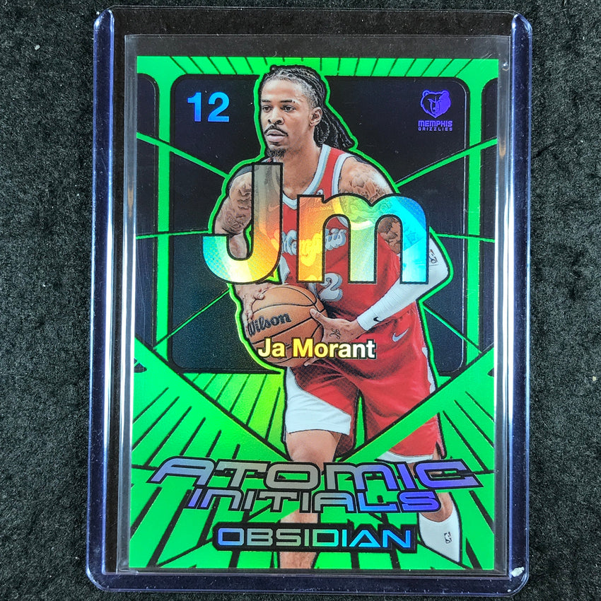 2024-25 Obsidian JA MORANT Atomic Initials Green Flood 3/25 #1