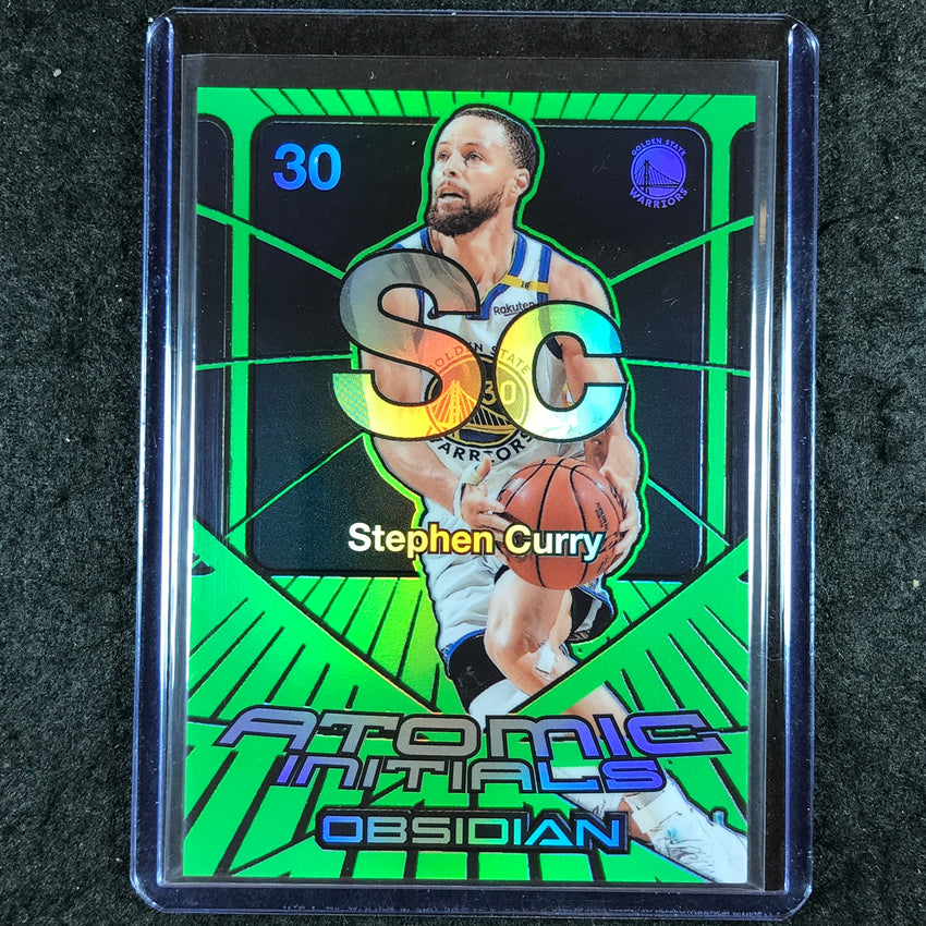 2024-25 Obsidian STEPHEN CURRY Atomic Initials Green Flood 17/25 #11