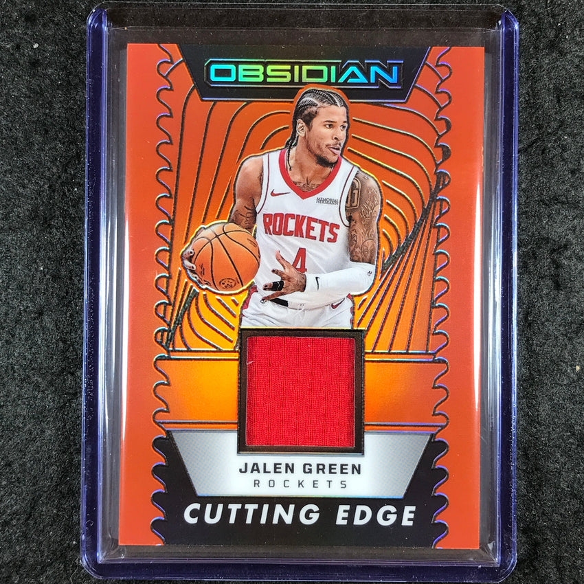 2024-25 Obsidian JALEN GREEN Cutting Edge Memorabilia Jersey Orange Flood 66/99