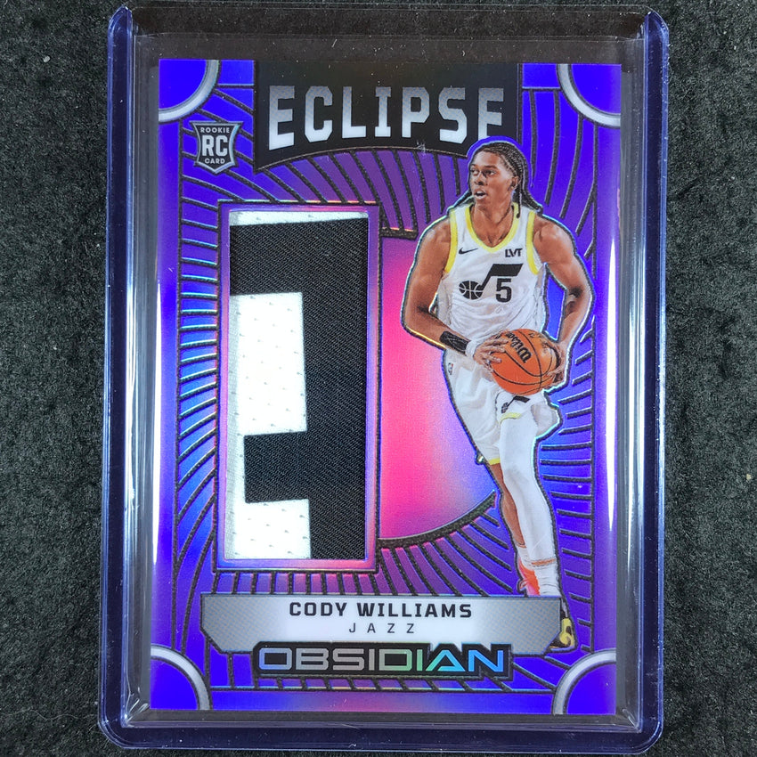 2024-25 Obsidian CODY WILLIAMS Eclipse Materials Rookie Patch Purple Flood 36/75