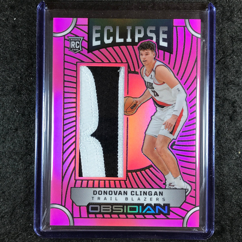 2024-25 Obsidian DONOVAN CLINGAN Eclipse Materials Rookie Patch Pink Flood 39/49
