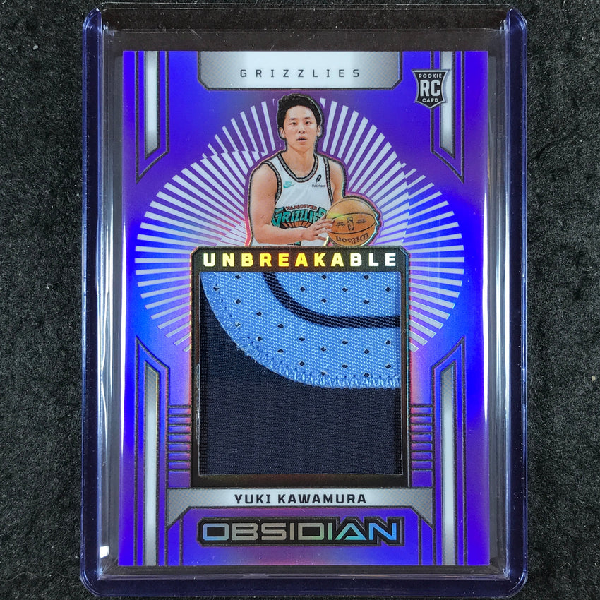 2024-25 Obsidian YUKI KAWAMURA Unbreakable Rookie Patch Purple Flood 35/75