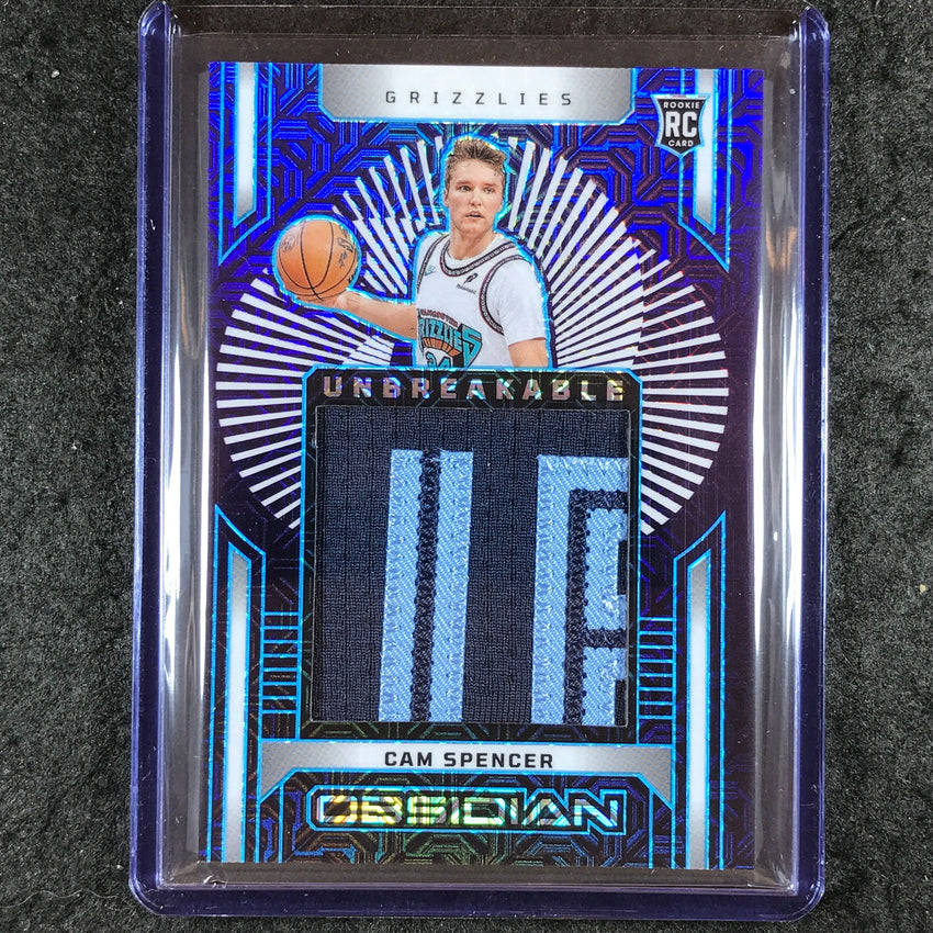 2024-25 Obsidian CAM SPENCER Unbreakable Rookie Patch Deep Sea Mojo Flood 3/5