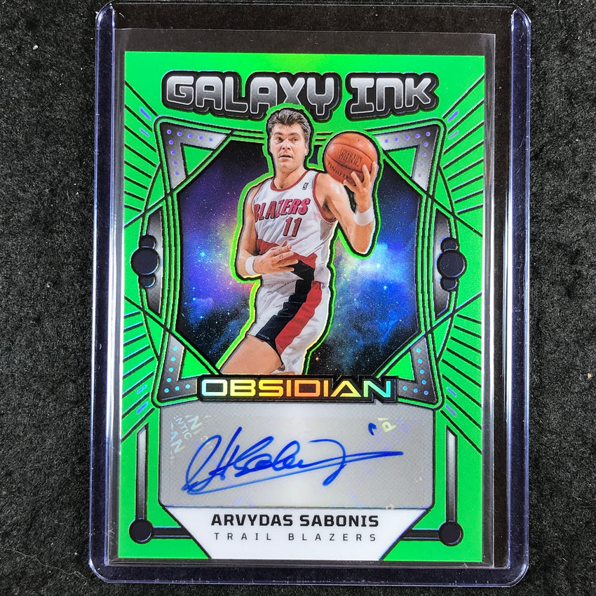 2024-25 Obsidian ARVYDAS SABONIS Galaxy Ink Auto Green Flood 5/25