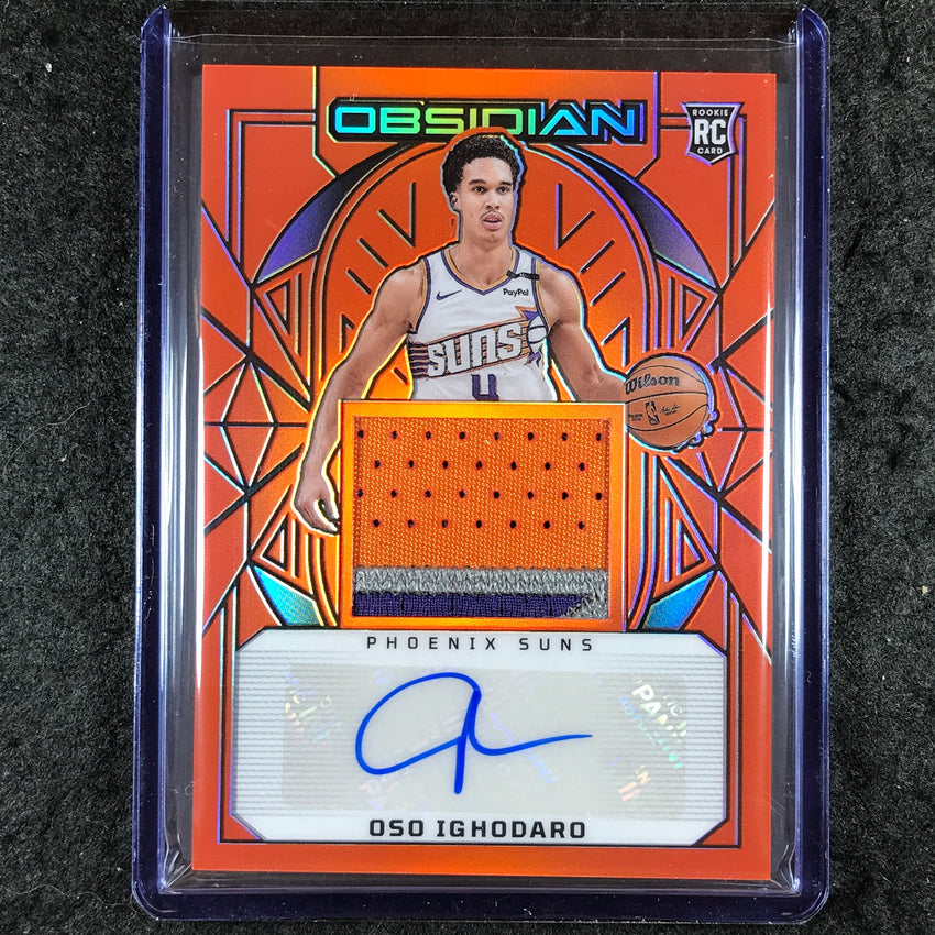 2024-25 Obsidian OSO IGHODARO Rookie Patch Auto Orange Flood 83/99