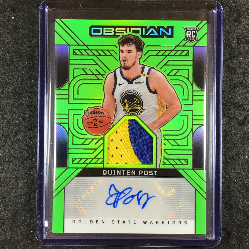 2024-25 Obsidian QUINTEN POST Rookie Patch Ink Auto Green Flood 3/25