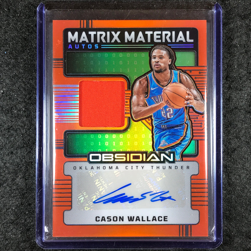 2024-25 Obsidian CASON WALLACE Matrix Material Jersey Auto Orange Flood 15/75