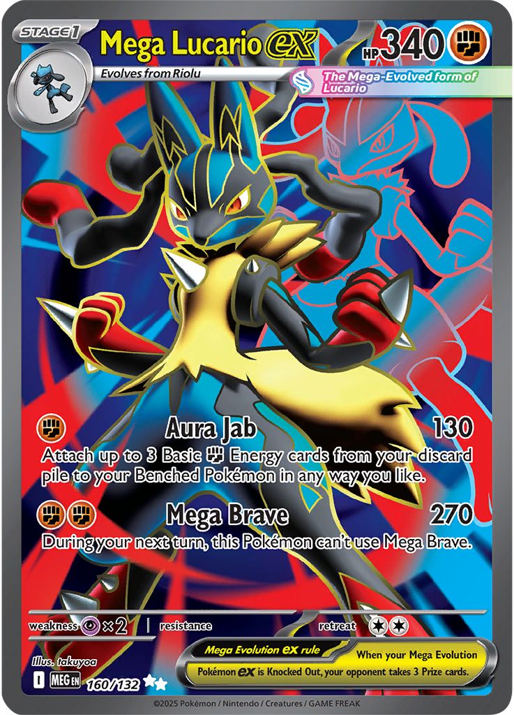 Mega Lucario ex - [  160/132 ] - Ultra Rare - Pokemon ME01 Mega Evolution