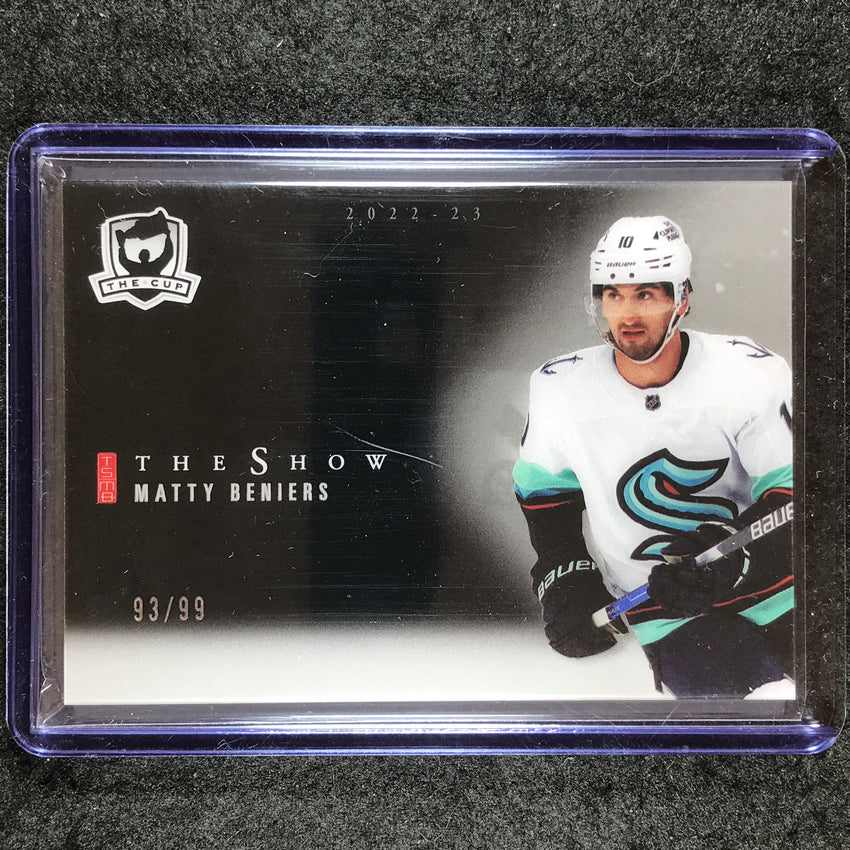 2022-23 The Cup Hockey MATTY BENIERS Rookie The Show Black 93/99