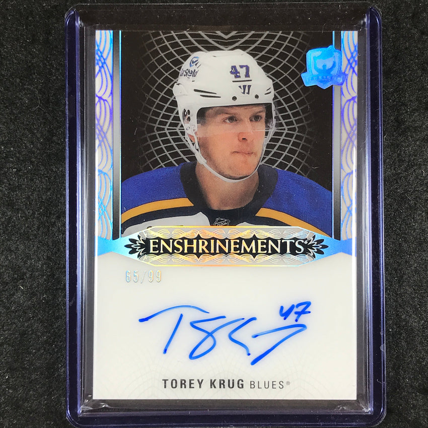 2022-23 The Cup Hockey TOREY KRUG Enshrinements Autograph 65/99
