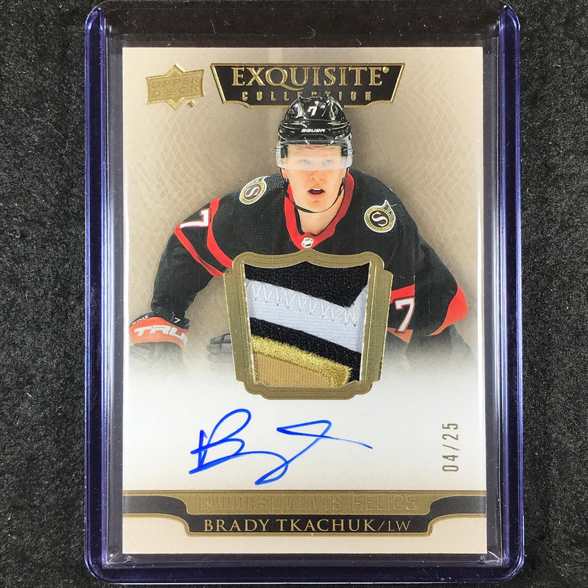 2022-23 The Cup Hockey BRADY TKACHUK Exquisite Endorsements Patch Auto 4/25