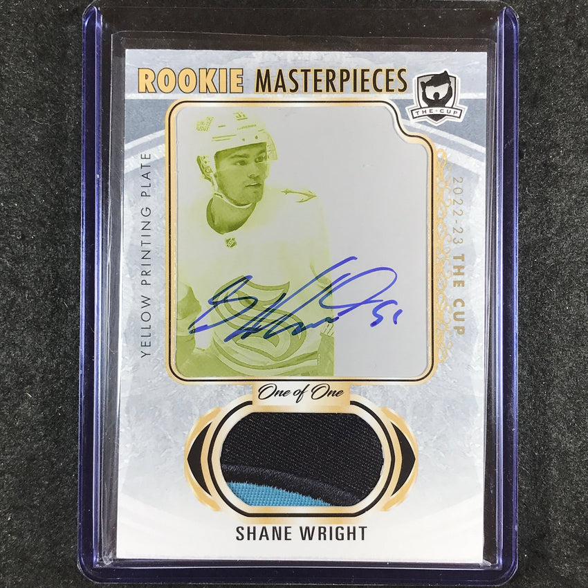 2022-23 The Cup SHANE WRIGHT Rookie Masterpieces Printing Plate Patch Auto 1/1