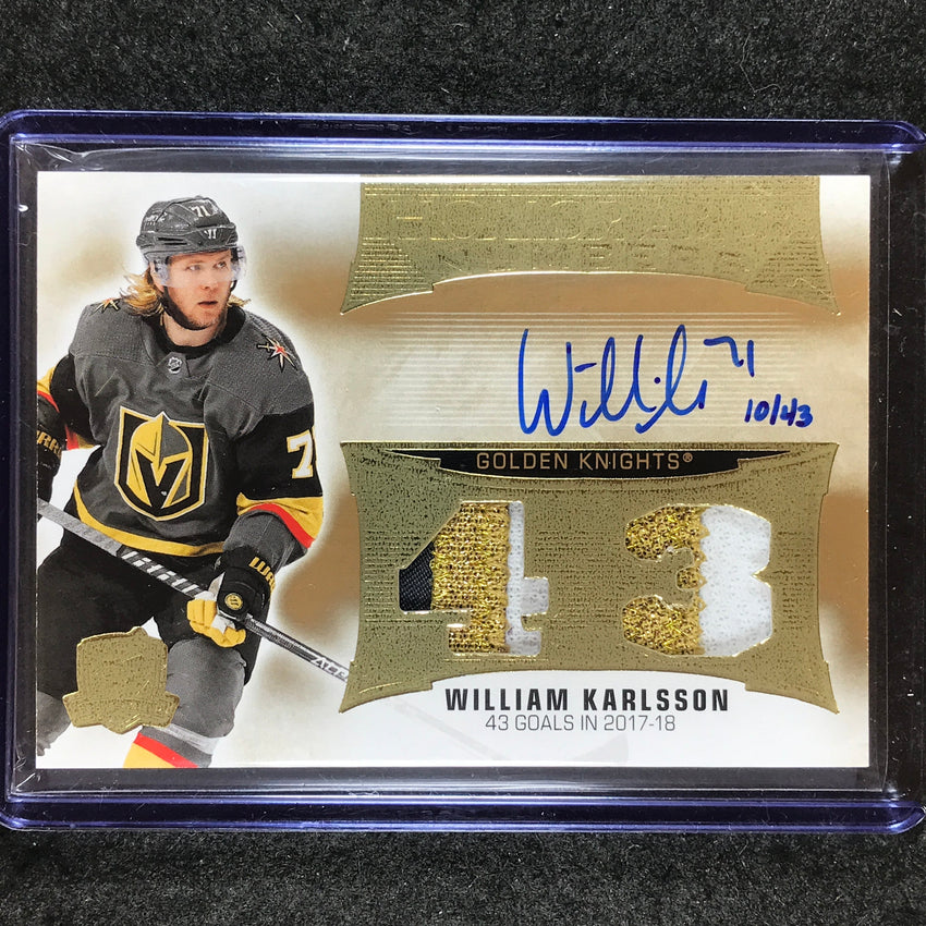 2022-23 The Cup WILLIAM KARLSSON 21-22 Update Honorable Numbers Patch Auto 10/43