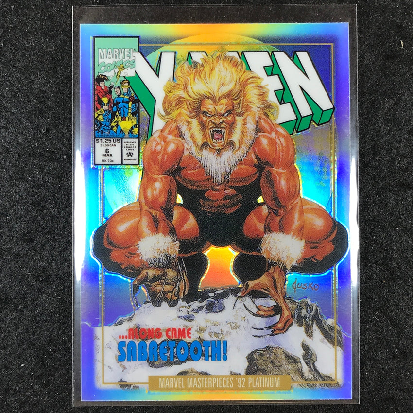 2024 Marvel Masterpieces '92 Platinum SABRETOOTH Variant Cover Rainbow #78