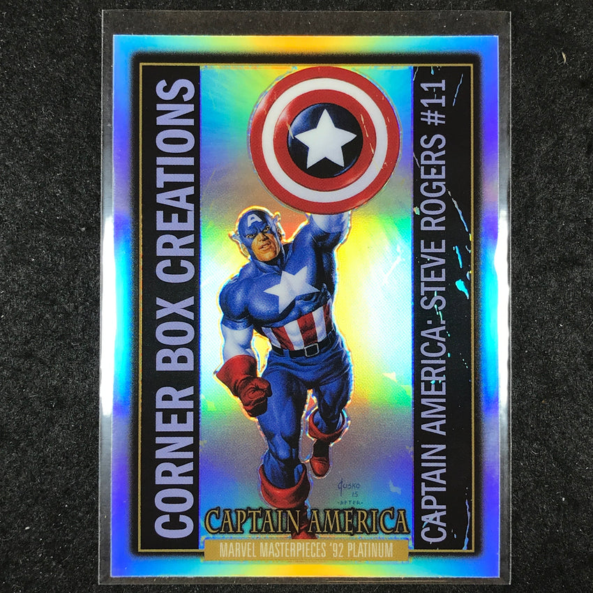 2024 Marvel Masterpieces '92 Platinum CAPTAIN AMERICA Corner Box Rainbow #2