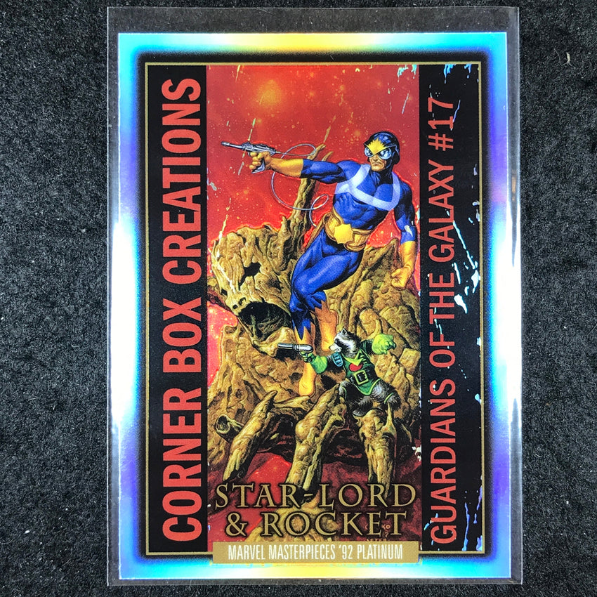 2024 Marvel Masterpieces '92 Platinum STAR-LORD & ROCKET Corner Box Rainbow #4