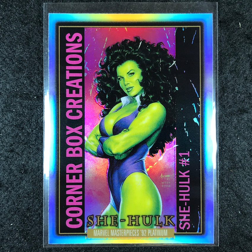 2024 Marvel Masterpieces '92 Platinum SHE-HULK Corner Box Creations Rainbow #10
