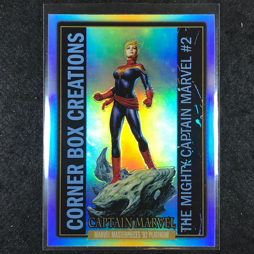 2024 Marvel Masterpieces '92 Platinum CAPTAIN MARVEL Corner Box Rainbow #16