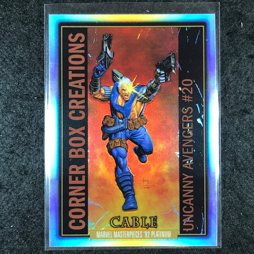 2024 Marvel Masterpieces '92 Platinum CABLE Corner Box Creations Rainbow #20