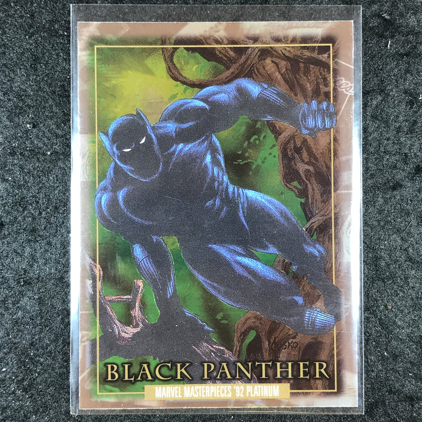 2024 Marvel Masterpieces '92 Platinum BLACK PANTHER Base Holofoil #4