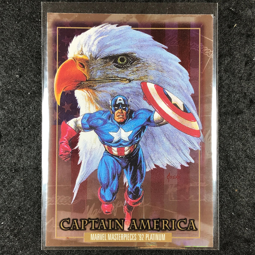 2024 Marvel Masterpieces '92 Platinum CAPTAIN AMERICA Base Holofoil #16