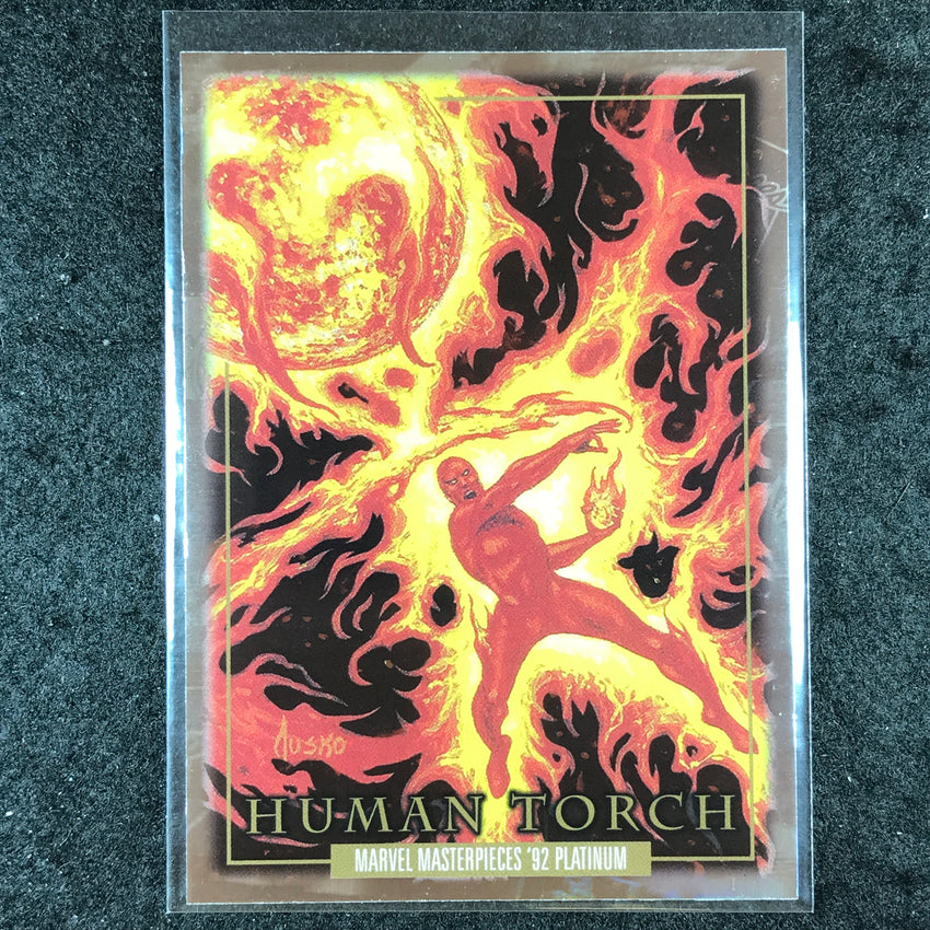 2024 Marvel Masterpieces '92 Platinum HUMAN TORCH Base Holofoil #31