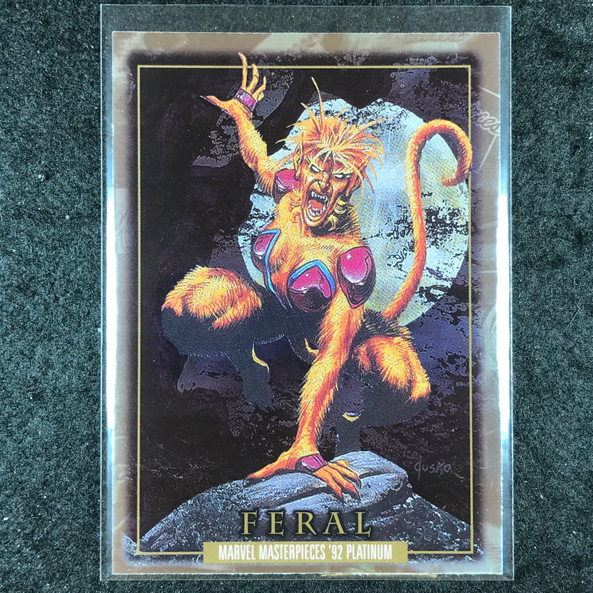 2024 Marvel Masterpieces '92 Platinum FERAL Base Holofoil #55