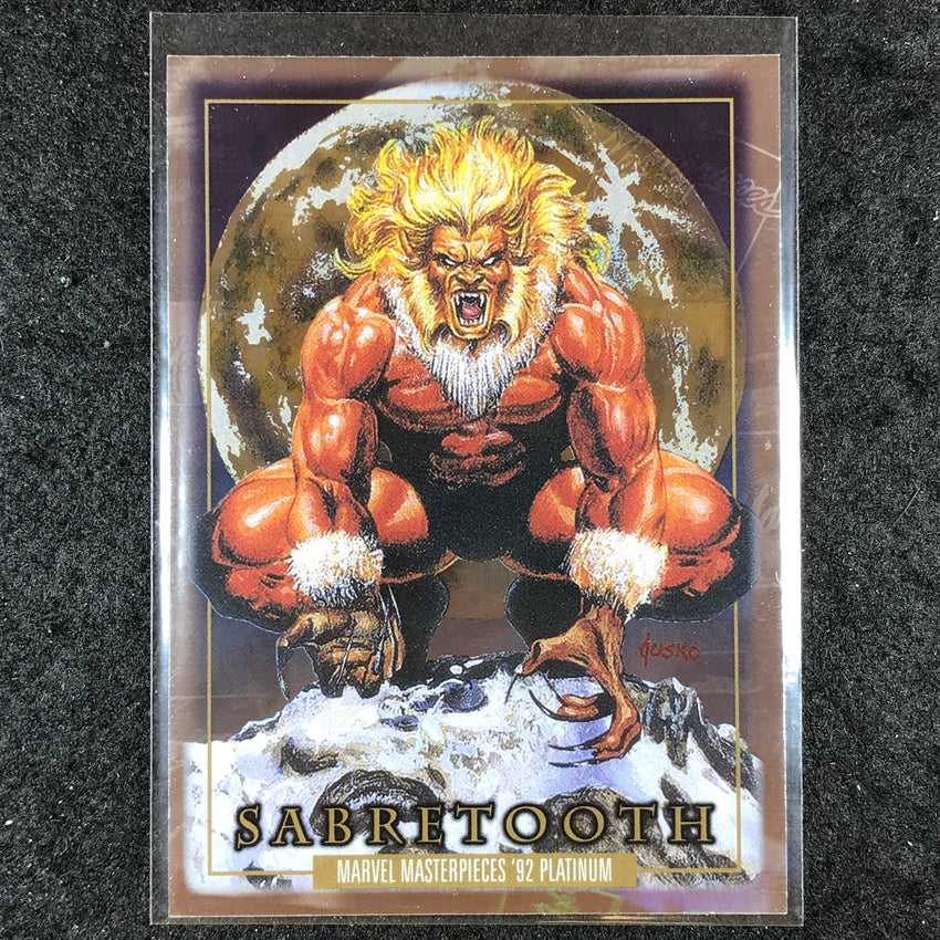 2024 Marvel Masterpieces '92 Platinum SABRETOOTH Base Holofoil #78