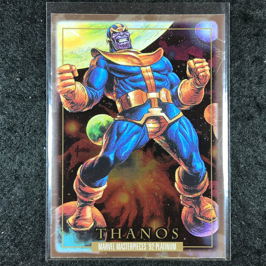 2024 Marvel Masterpieces '92 Platinum THANOS Base Holofoil #83