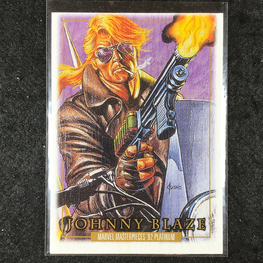 2024 Marvel Masterpieces '92 Platinum JOHNNY BLAZE Base Wood #2