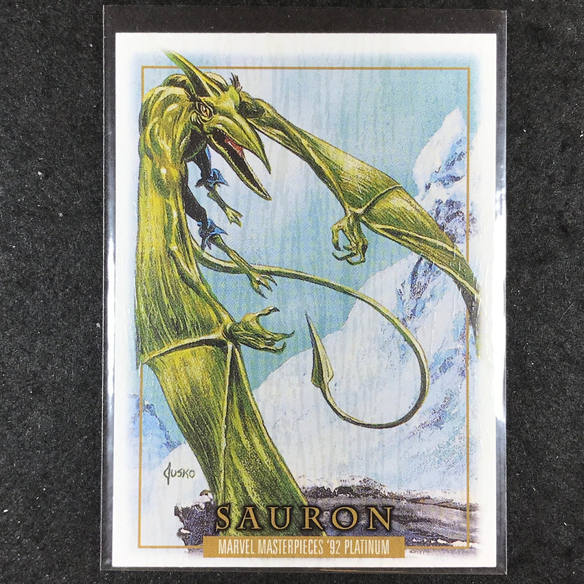 2024 Marvel Masterpieces '92 Platinum SAURON Base Wood #76