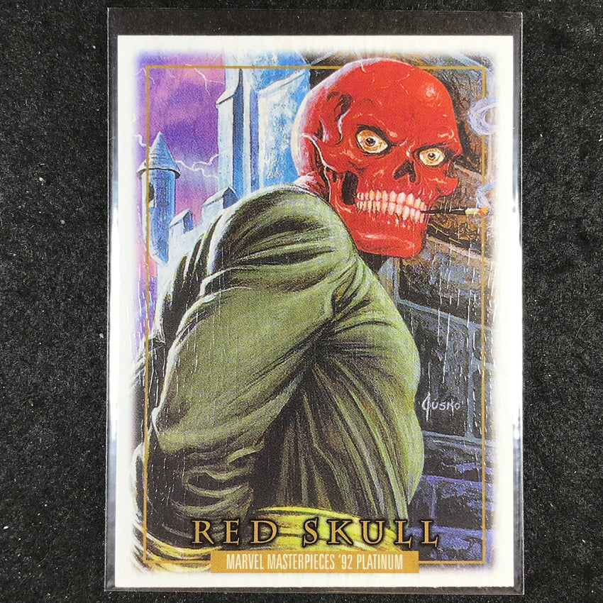 2024 Marvel Masterpieces '92 Platinum RED SKULL Base Wood #80