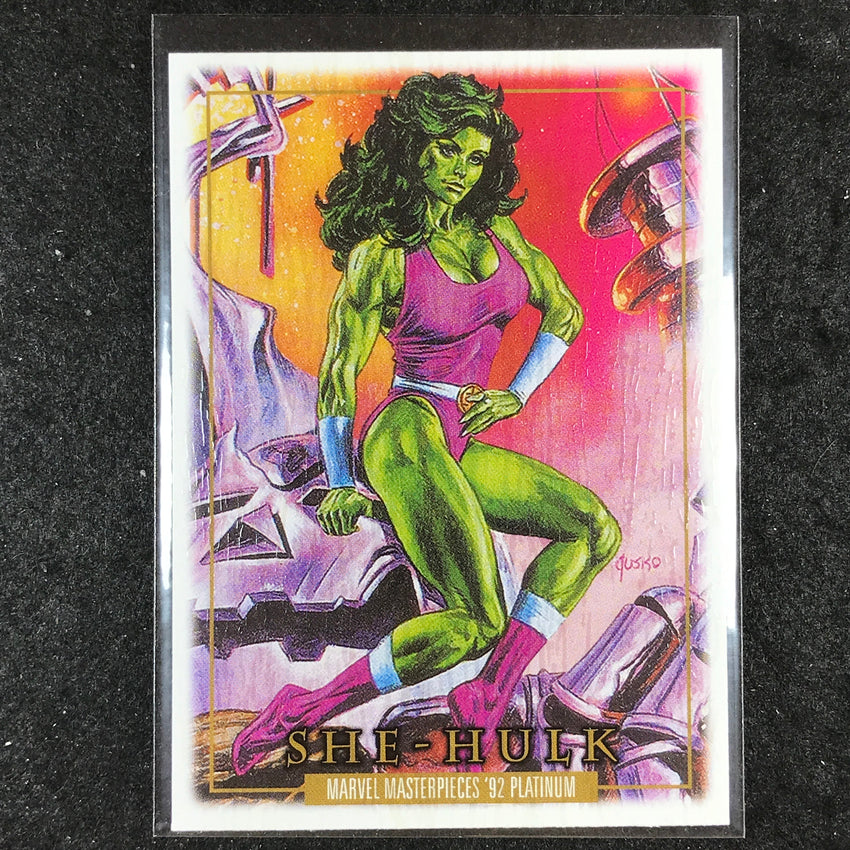 2024 Marvel Masterpieces '92 Platinum SHE-HULK Base Wood #82
