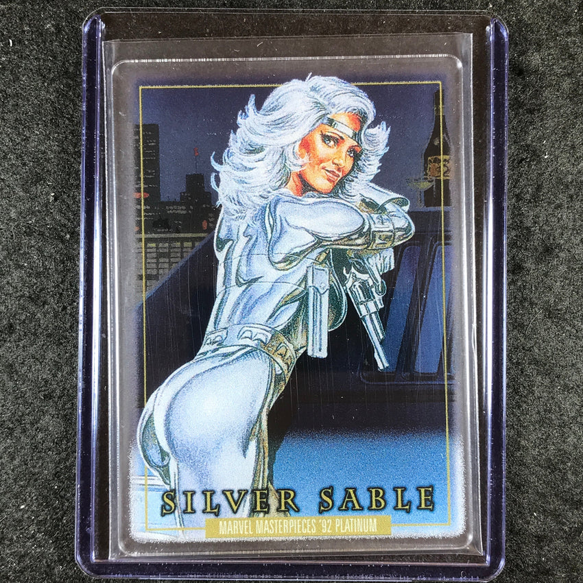 2024 Marvel Masterpieces '92 Platinum SILVER SABLE Base Plexi #81