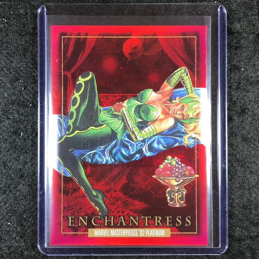 2024 Marvel Masterpieces '92 Platinum ENCHANTRESS Precious Metal Gems Red 11/100