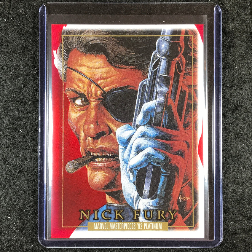 2024 Marvel Masterpieces '92 Platinum NICK FURY Precious Metal Gems Red 37/100