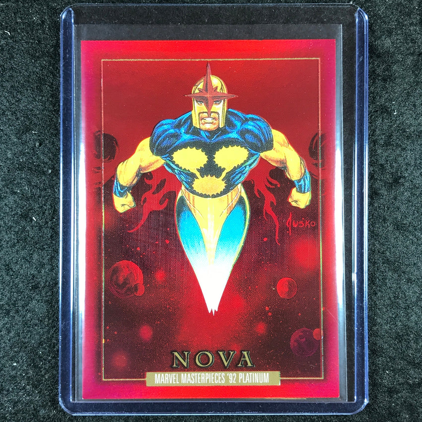 2024 Marvel Masterpieces '92 Platinum NOVA Precious Metal Gems Red 83/100 #68